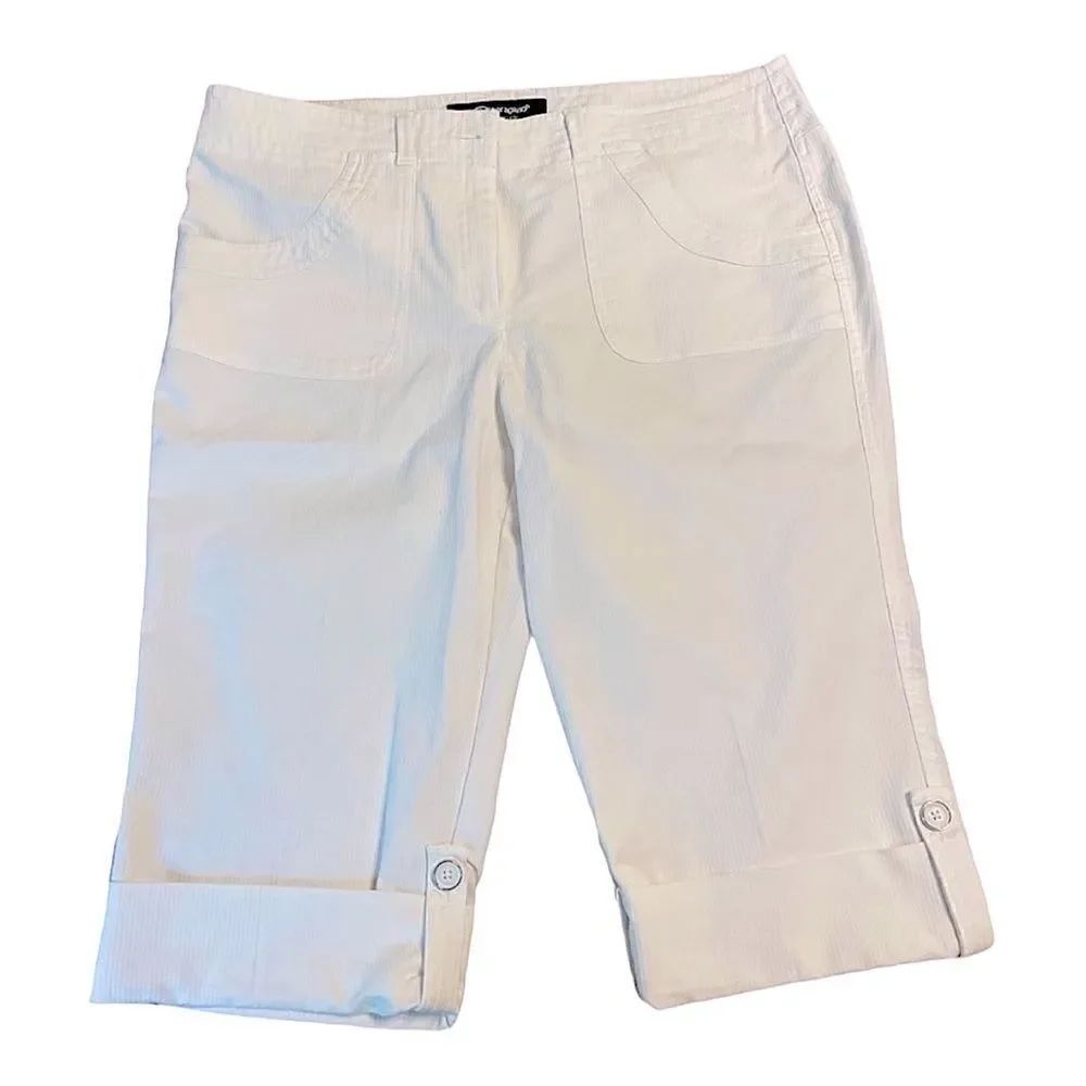 Sharagano Studio Tailored White Bermuda Shorts size 12